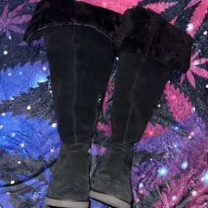 UGG Black Over the Knee Wedge Boots